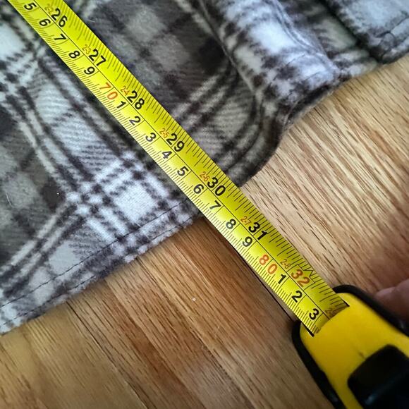 WRANGLER x Premium Quality Flannel Mens Brown White Plaid Long Sleeve Button 2XL - Picture 5 of 6